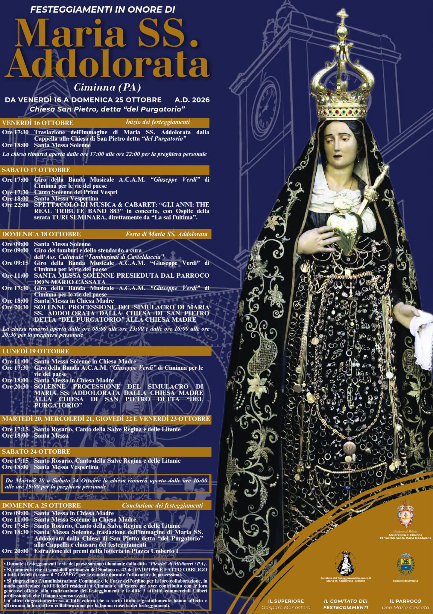Locandina di Festa di Maria SS. Addolorata
