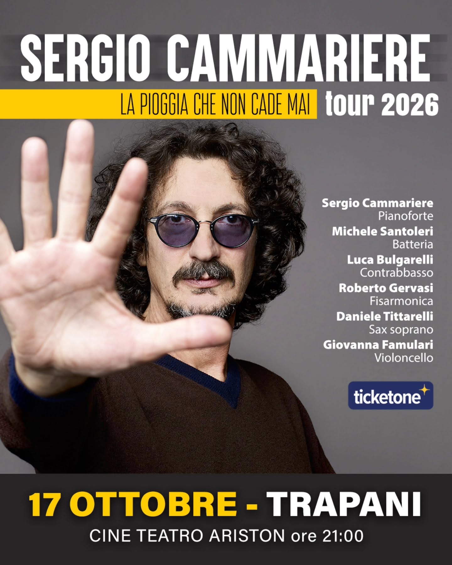 Poster for Sergio Cammariere - La pioggia che non cade mai tour 2026