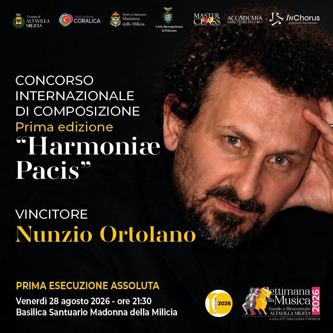 Poster for Concorso Internazionale di Composizione "Harmoniae Pacis" - Prima esecuzione assoluta