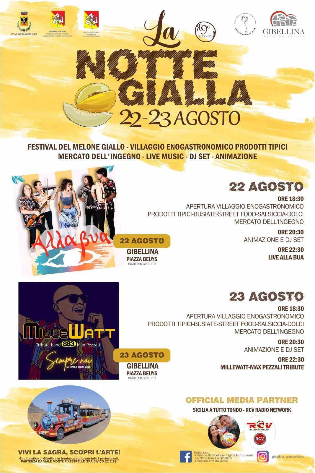 Poster for La Notte Gialla, Festival del Melone Giallo