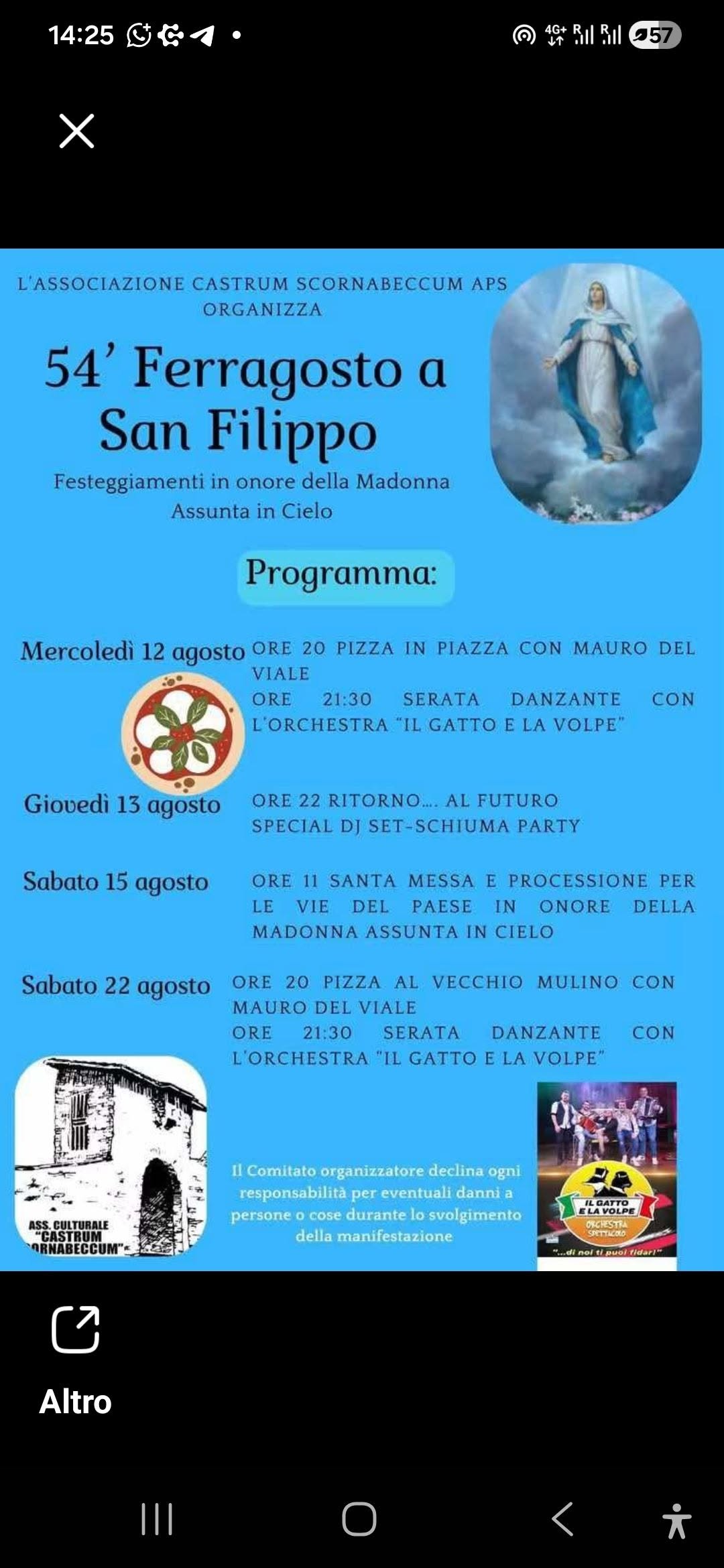Plakat von Agosto 2026 a San Filippo del Mela