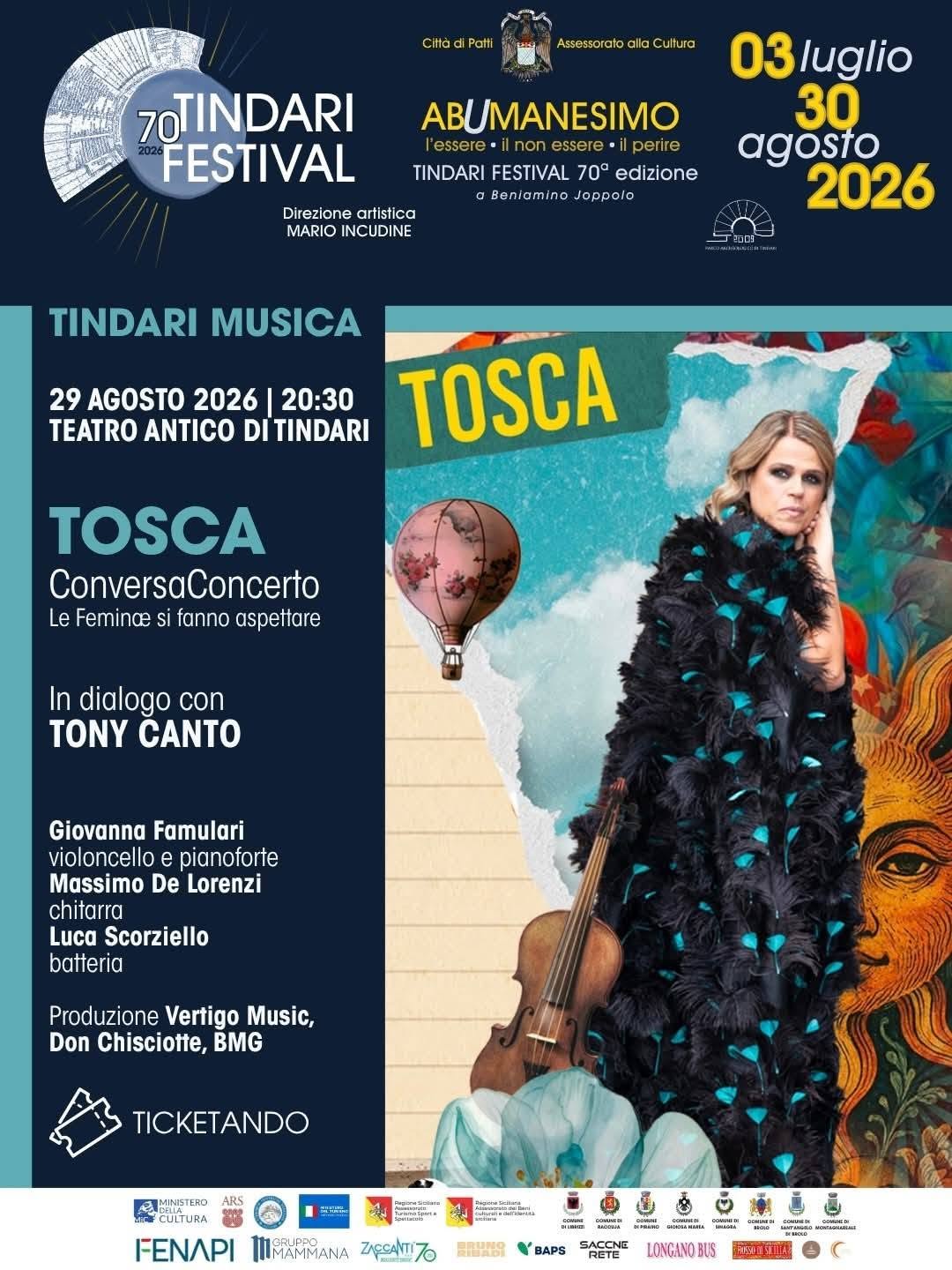 Poster for Tindari Festival 70° edizione - Tosca ConversaConcerto