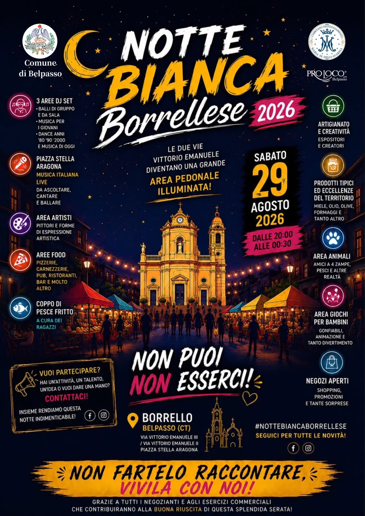 Poster for Notte Bianca Borrellese 2026