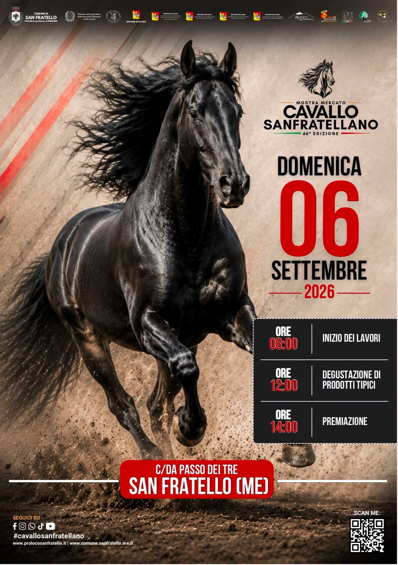 Plakat von 66ª Mostra Mercato del Cavallo Sanfratellano