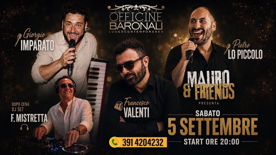 Plakat von Evento Live e Dj Set alle Officine Baronali