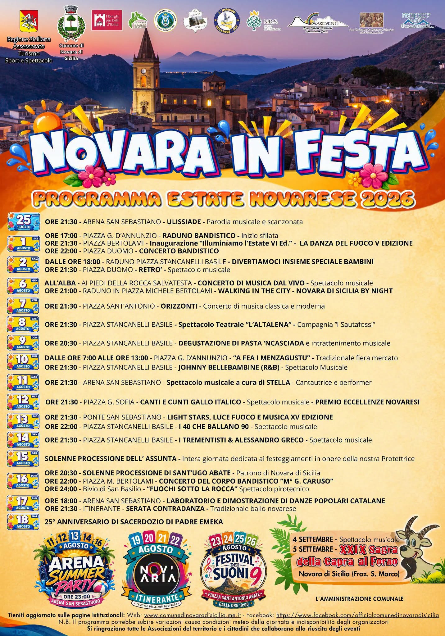 Plakat von Novara in Festa - Programma Estate Novarese 2026